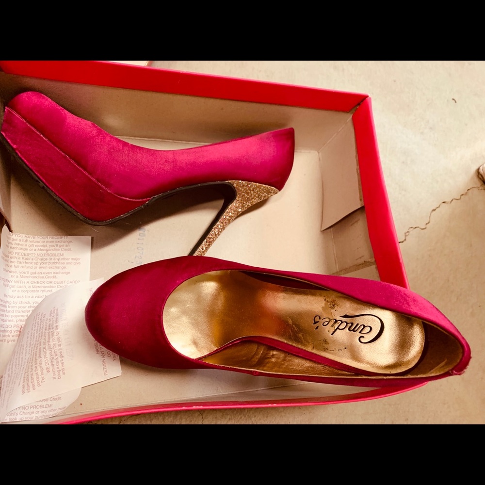 Pink and gold heels